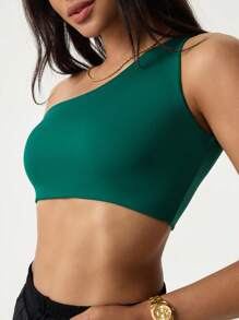 Hanevo Women Minimalist Fashion Suitable For Summer Spaghetti Strap Tube Top Sportwear For Daily Wear - Dark Green - View 5