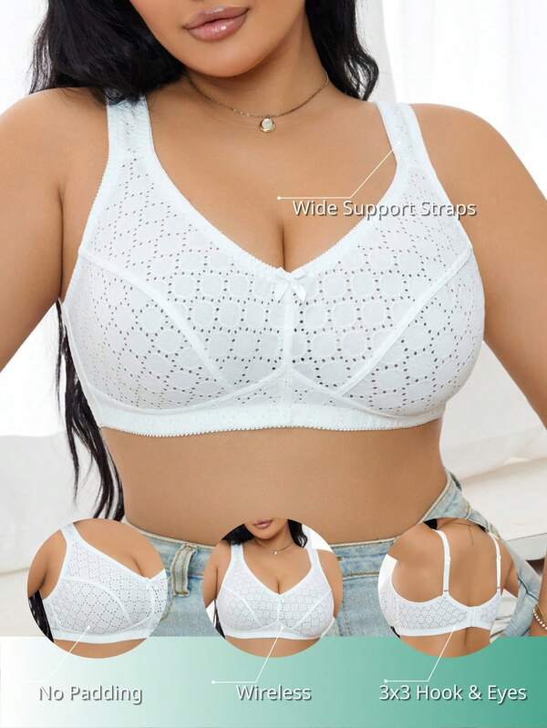 SHEIN Plus Size Women Non-Wired Lingerie Bra, 1pc