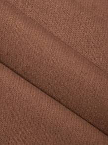 EURMUSE Men Solid Sweatshirt & Letter Patched Detail Drawstring Waist Sweatpants - Camel - View 6