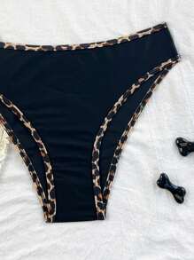 Swim Chiccia 2pcs Solid Color Casual Sports Swimsuit Set For Women, Spring/Summer 2026 - Black - View 6