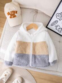 SHEIN Áo khoác nỉ có mũ, kiểu dáng thường ngày thoải mái cho bé trai, phù hợp cho đi học, mặc hàng ngày và mùa thu đông. - Xám - Xem 11