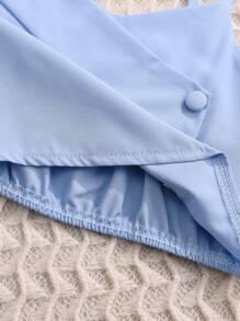 2pcs/Set Young Girls Bowknot Suspender Blouse & Pants Suit, Fashion Summer Casual/Holiday Outfit Young Girls Sets Summer