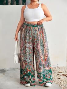 SHEIN CURVE+ Plus Size Loose Casual Pants, Suitable For Summer