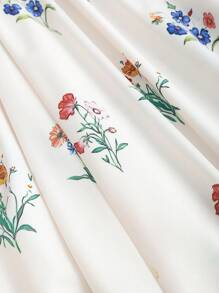 Sweetra Nuevo vestido ajustado con estampado floral ditsy de verano francés con vibra de vacaciones para mujeres