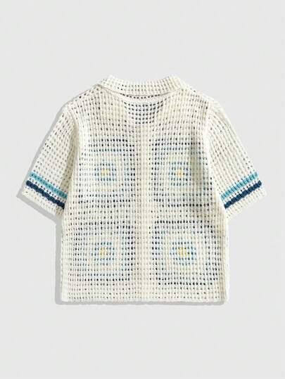 Street Life Chandail tricoté à la main vintage à col écossais pour hommes