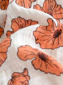 Loomiva 2pcs Baby Girl Floral Print Elastic Waist Casual Shorts Set