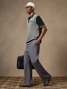 AKNOTIC Business Casual 男士提花“Old Money”高尔夫 Polo 衫，修身弹力短袖，时尚休闲装，适合日常、通勤、春夏季、度假、派对、婚礼、情侣装、男友礼物、沙滩装、父亲节礼物、学校