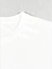 Flirla Pink Crawfish Season Printed Casual Plus Size T-Shirt - White - View 4