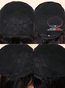 短款黑色波浪假发带刘海女士短款黑色波波头假发真人发全机织假发 - SNatural - 查看 6