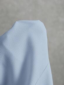 Poéselle 2 件女士单排扣纯色背心和百褶裙套装女士办公室服装商务女性服装职业女性服装百褶长裙百褶裙套装夏季优雅连衣裙灰蓝色百褶裙女士秋冬百褶裙 - 藍色 - 查看 7