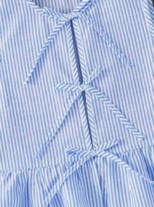 Emery Rose Kids Emery Rose Kids Tween Girls Woven Plaid Round Neck Top And Woven Shorts 2 Pieces Casual Set - Baby Blue - View 6