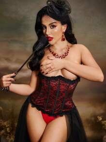 SHEIN 1 Pc Women's Fashion Lace Waist Belt, Suitable For Daily Wear - Black - View 7