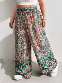 SHEIN CURVE+ Plus Size Loose Casual Pants, Suitable For Summer