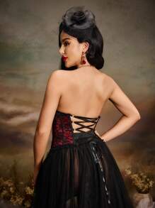 SHEIN 1 Pc Women's Fashion Lace Waist Belt, Suitable For Daily Wear - Black - View 6