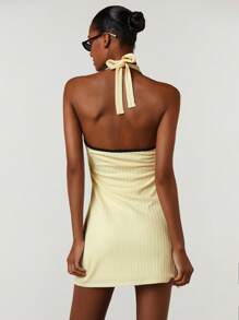 Athîral Đầm ngắn không tay cổ chữ V giản dị có viền tua rua dành cho nữ - Nhiều màu - Xem 1