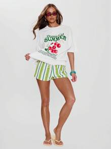 MUSERA Women T-Shirts Organic Girl Summer Graphic Tee Oversized Airport Outfits Holiday Summer Graphic Tees Fall Back To School