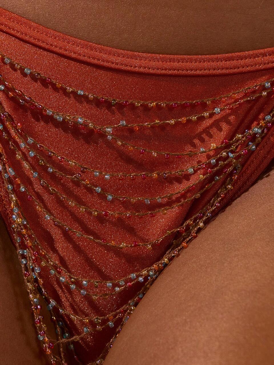 Tie Side Beaded Bikini Bottoms Only Spring Summer Vacation Sexy Boho Ibiza Festival Beach Elegant Swim Rave Y2K Holiday