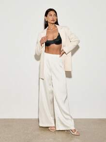 AiiRZ Áo Bralette Satin Đệm Crop Bustier Có Viền Ren Tinh Tế Cho Tiệc Tối Cô Dâu Đồ Lót Không Tay Phong Cách Lễ Hội Mùa Hè Thời Trang - màu đen - Xem 4