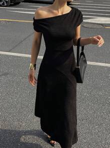 DAZY Asymmetrical Hem Midi Dress For Women