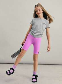 SHEIN 3 paia di leggings aderenti e versatili, comodi, adatti per ragazze pre-adolescenti, 3 stili diversi, ideali per pendolarismo, scuola, uso casual quotidiano, vacanze, sport, primavera/estate - Multicolore - Visualizzare 5