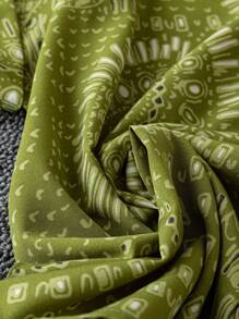 EMERY ROSE Áo sơ mi tay ngắn in hình học cỡ lớn cho nữ - Màu xanh Bạc hà - Xem 4