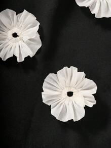 Set de 2 piezas con Top de cuello halter y Falda con decoración floral elegante para niña preadolescente, encantador para fiestas, bodas, primavera/verano