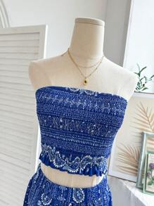 INAWLY Ensemble deux pièces pour femmes pour le port quotidien - Bleu marine - Voir 1