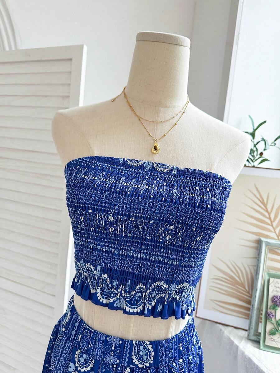 INAWLY Ensemble deux pièces pour femmes pour le port quotidien - Bleu marine - Voir 1