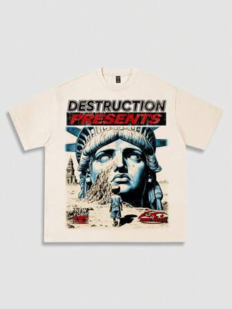 Street Life T-shirt à manches courtes pour hommes avec imprimé graphique d'anime Y2K