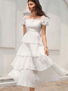 Aveloria Rosie 女式仙女纯色纹理面料连衣裙，夏季