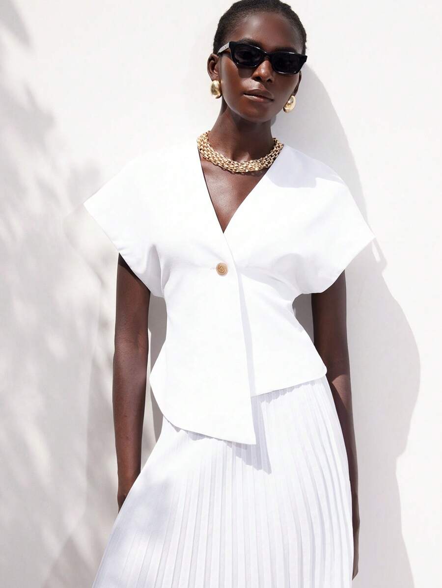 Aveloria Modichic Women Two Pieces Outfits For Daily Wear - White - View 1