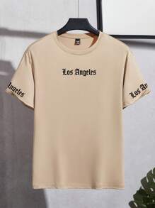 Manfinity LEGND T-shirt casual estiva da uomo con stampa di lettere a maniche corte