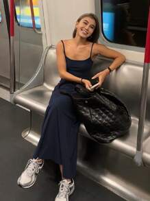 Livesso Summer New Solid Color Beach Holiday Casual Style Women Long Dress