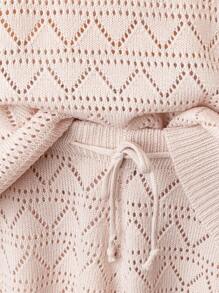 SHEIN LUNE Plus Size Casual Vacation Style Short Sleeve Sweater Set Women Clothes Women Summer Sets Women Clothes Winter Fall Autumn - Apricot - View 6