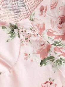 SHEIN MOD Vestido elegante de manga abullonada con estampado de longitud media para mujeres