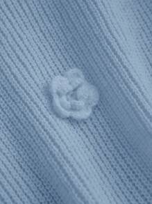 CosyJoli Plus Size Elegant 3D Floral Crew Neck Batwing Loose Fit Pullover Sweater,Slightly Sheer