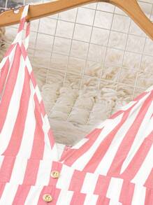 SHEIN LUNE Große Größen Maxikleid für Damen mit gestreiftem Aufdruck, Damen Outfit - Verschiedenfarbig - Übersicht 4