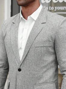 Manfinity Mode Plus Size Men's Casual Office Linen Look Blazer, Mens Casual Blazer, Men Casual Suit