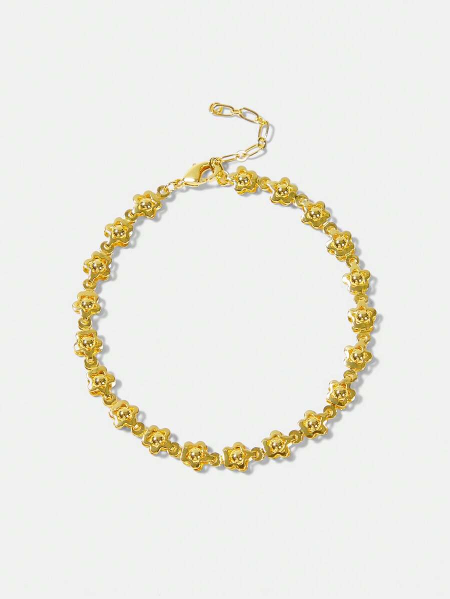 MOTF PREMIUM Pulsera con cadena de flor - Amarillo Oro - Ver 2