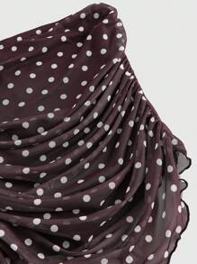 ROMWE J-Fashion 女士百褶抹胸上衣，全身印花，休闲简约