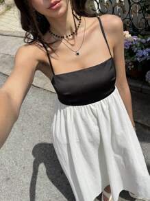 SHEIN EZwear Vestido largo con tirantes de verano para mujer, moda adecuada para el verano - Multicolor - Ver 1