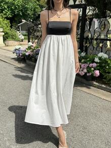 SHEIN EZwear Vestido largo con tirantes de verano para mujer, moda adecuada para el verano - Multicolor - Ver 5