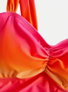 Swim Oasis Conjunto de 2 piezas de traje de baño de una pieza acampanado y degradado en talla grande para mujer - Multicolor - Ver 9