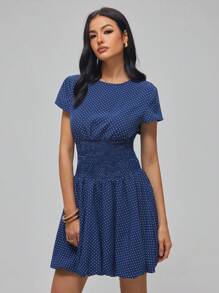 Roylia Women's Fashion Elegant Waist Cinching Mini Dress - Multicolor - View 4