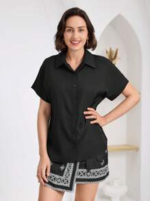 Miaspire 女士日常两件套服装 - 黑與白 - 查看 5