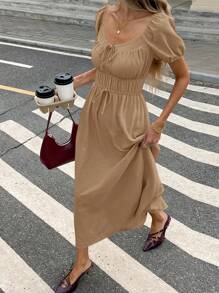 SHEIN Frenchy 女士休闲纯色长款连衣裙，夏季