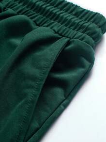 Manfinity Homme Men's Slogan Print Round Neck Short Sleeve Casual T-Shirt And Drawstring Waist Shorts Set - White - View 6