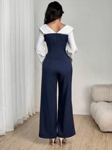 Modelyn Women Two Pieces Outfits For Daily Wear Fall Cloth For Women - Navy Blue - View 2