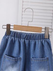 Young Boys Denim Two Pieces Outfits Young Boys Suit Set Young Boys 2 Pieces Young Boys Sets Boys Denim 2 Pieces Outfits Girl Clothes Sets Young Girls Sets - Blue - View 8