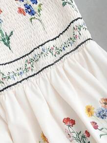 Sweetra Nuevo vestido ajustado con estampado floral ditsy de verano francés con vibra de vacaciones para mujeres